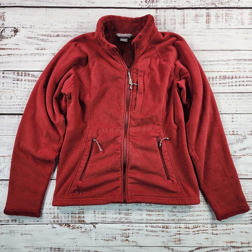 Outdoor Research Womens Habitat Fleece Jacket Red Full Zip 90860 Small
